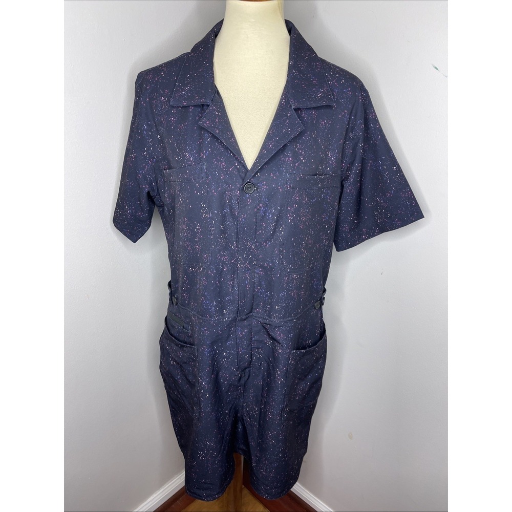 Womens Shredly Bike Trail Romper in Galaxy Splatter Mountain Bike XL